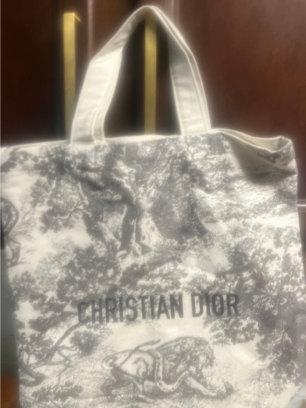 Dior Cream & Gray Toile Christian Dior Canvas Tote